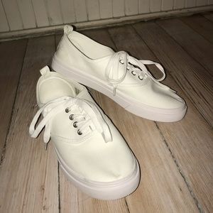 White canvas sneakers